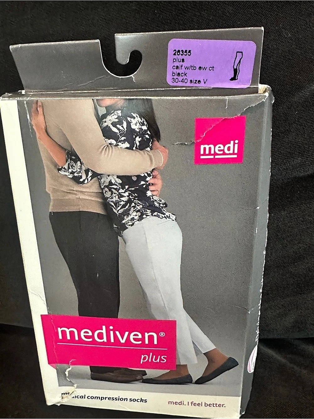 Mediven Plus 30-40 mmHg Compression Socks Black Size V NIB